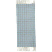 Dents Dotted Windowpane Check Tassel Scarf - Pale Blue