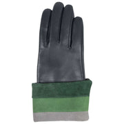 Guantes de cuero con pantalla táctil Dents Elodie - Azul marino/Verde