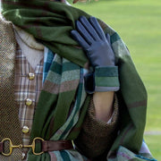 Guantes de cuero con pantalla táctil Dents Elodie - Azul marino/Verde