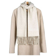 Bufanda brillante con adornos Dents - Beige almendra