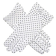 Dents Eugenie Spotted Cuff Bow Cotton Gloves - White/Navy