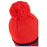 Gorro con pompón Dents Fair Isle Brim - Rojo baya/Azul marino