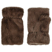 Manoplas de piel sintética sin dedos Dents - Mocca Brown