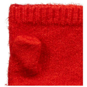 Calentadores de muñeca de punto sin dedos Dents - Rojo baya
