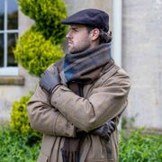Gorra plana Dents Grafham Herringbone Tweed - Marrón chocolate