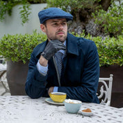 Gorra plana Dents Grafham Herringbone Tweed - Marine Navy