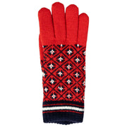 Guantes de punto Dents Jacquard Fair Isle - Rojo baya/Azul marino