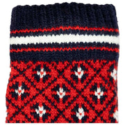 Guantes de punto Dents Jacquard Fair Isle - Rojo baya/Azul marino