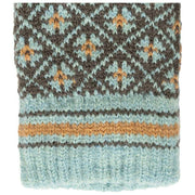 Guantes de punto Dents Jacquard Fair Isle - Gris carbón/Azul