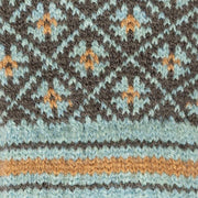 Guantes de punto Dents Jacquard Fair Isle - Gris carbón/Azul