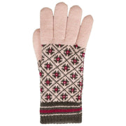 Guantes de punto Dents Jacquard Fair Isle - Rosa/Gris carbón