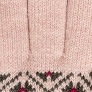 Guantes de punto Dents Jacquard Fair Isle - Rosa/Gris carbón