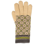 Guantes de punto Dents Jacquard Fair Isle - Beige caramelo/Gris carbón