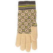 Guantes de punto Dents Jacquard Fair Isle - Beige caramelo/Gris carbón