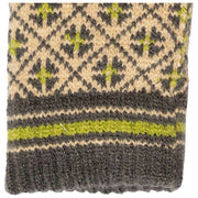 Guantes de punto Dents Jacquard Fair Isle - Beige caramelo/Gris carbón