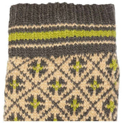 Guantes de punto Dents Jacquard Fair Isle - Beige caramelo/Gris carbón