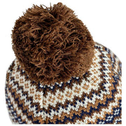 Gorro con pompón Fair Isle de jacquard con pompón Dents - Marrón chocolate