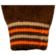 Guantes con puños de punto a rayas Dents - Marrón chocolate