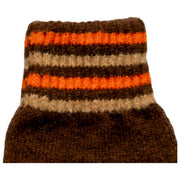 Guantes con puños de punto a rayas Dents - Marrón chocolate