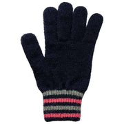 Guantes con puños de punto a rayas Dents - Azul marino