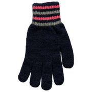 Guantes con puños de punto a rayas Dents - Azul marino