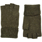 Dents Lymington Fingerless Knitted Gloves - Olive Green