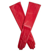 Dents Mia Single-Point Long Above-Elbow Lined Leather Gloves - Berry Red