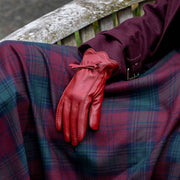 Guantes de cuero con pantalla táctil Dents Mosie - Rojo baya