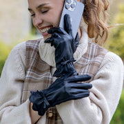 Guantes de cuero con pantalla táctil Dents Mosie - Negro