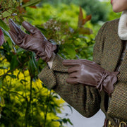 Guantes de cuero con pantalla táctil Dents Mosie - Marrón castaño
