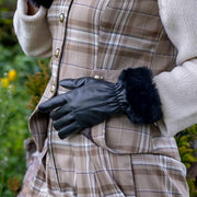 Guantes de cuero con pantalla táctil Dents Nieve - Negro
