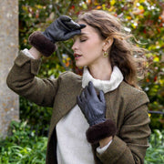 Guantes de piel con pantalla táctil Dents Nieve - Mocca Brown