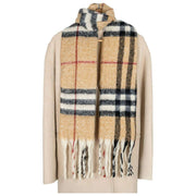 Bufanda estilo manta a cuadros Dents - Beige caramelo/Negro