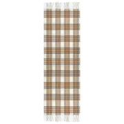 Bufanda a cuadros lisa Dents - Blanco marfil/Beige camello