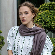 Chal Pashmina liso Dents - Marrón Capuchino