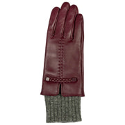 Guantes de cuero con pantalla táctil Dents Renee - Damson Borgoña/Gris carbón