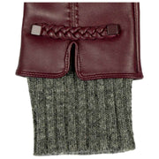 Guantes de cuero con pantalla táctil Dents Renee - Damson Borgoña/Gris carbón