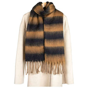 Bufanda tipo manta a rayas Dents - Camel Beige/Negro
