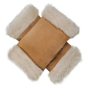 Dents Vera Fingerless Sheepskin Mittens - Tan Suede