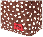 Neceser pequeño de lona de algodón Roka Mayfair - Brown Dot