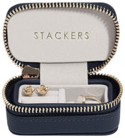 Joyero de viaje grande con cremallera Stackers - Azul marino