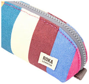 Bolso pequeño de lona de algodón Roka Tate - Rayas multicolores anchas