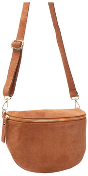 Bolso bandolera grande de ante Elie Beaumont - Bronceado