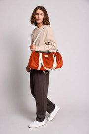 Bolso Hindbag Simon - Terciopelo Ladrillo Naranja
