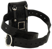 Bolso con soporte para teléfono Campomaggi Siena Stud - Negro