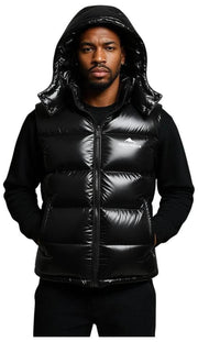 Helvetica Mountain Pioneers Chaqueta con capucha sin mangas Space - Negro