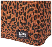 Roka Mayfair Neceser pequeño de lona de algodón - Mini Leopard Brown