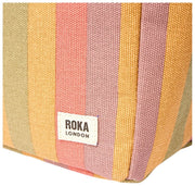 Bolsa de almuerzo de lona de algodón Roka Hampstead - Rayas multicolores descoloridas
