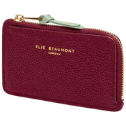 Tarjetero Elie Beaumont Coin - Rojo vino/Verde menta