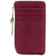Tarjetero Elie Beaumont Coin - Rojo vino/Verde menta